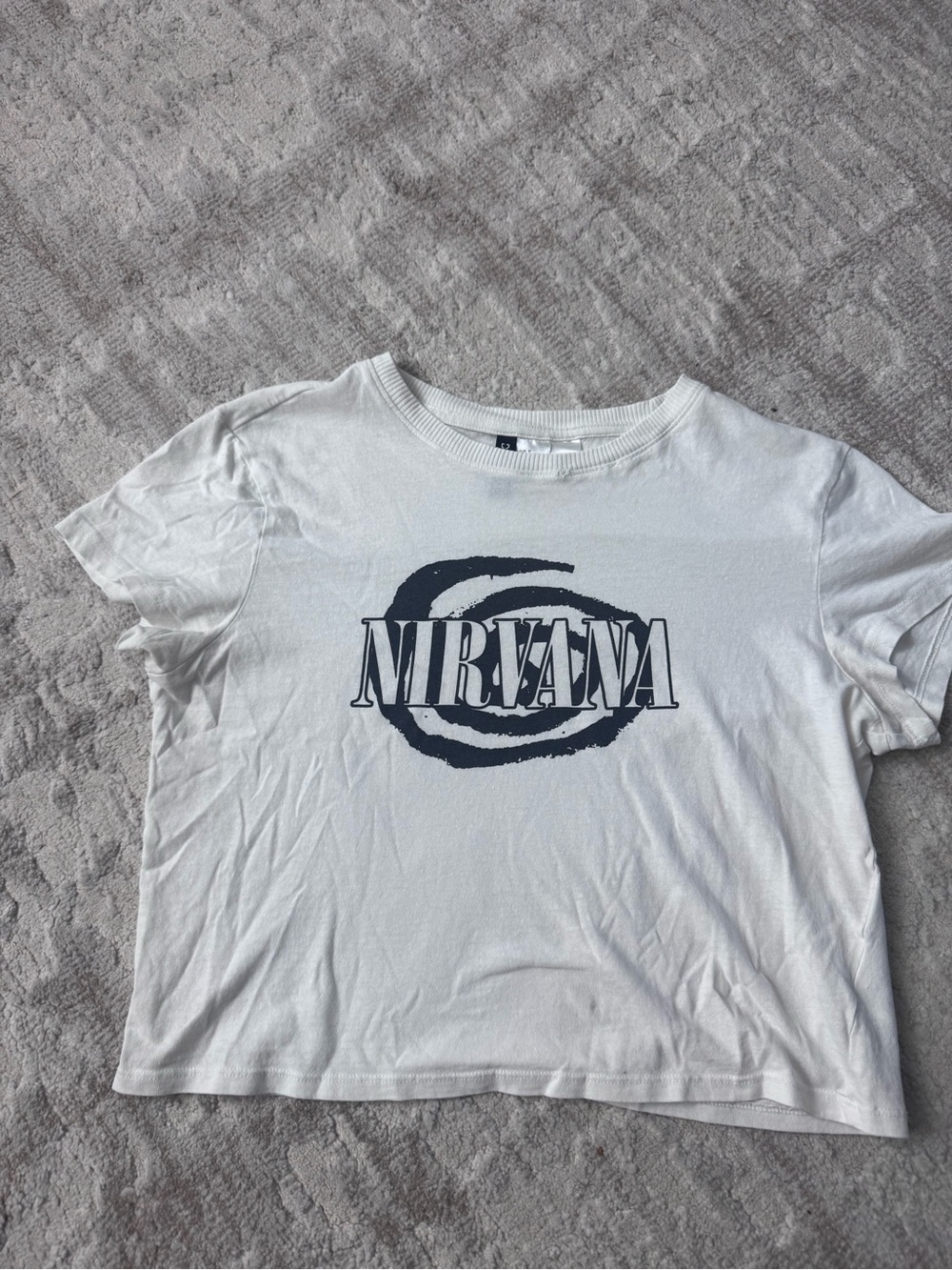 Nirvana Graphic Crop Tee - White
